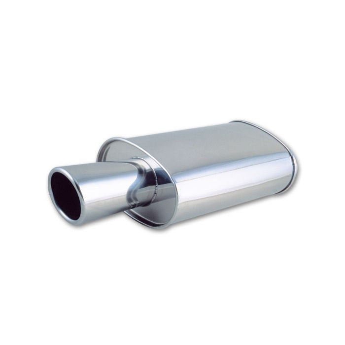 Vibrant Performance - 1046 - STREETPOWER Oval Muffler w/ 4 in. Round Angle Cut Tip (2.5 in. inlet)