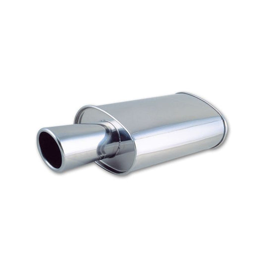 Vibrant Performance - 1046 - STREETPOWER Oval Muffler w/ 4 in. Round Angle Cut Tip (2.5 in. inlet)