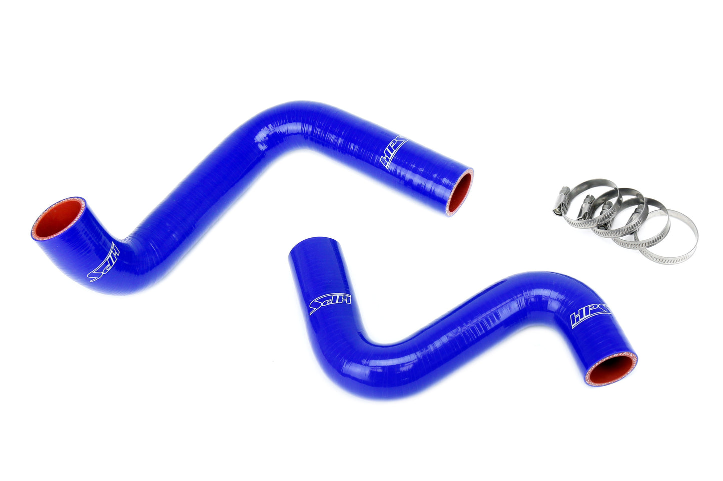 HPS Performance High Temp 3-ply Reinforced Silicone Replaces OEM Rubber Radiator Coolant Hoses 57-1955-BLUE