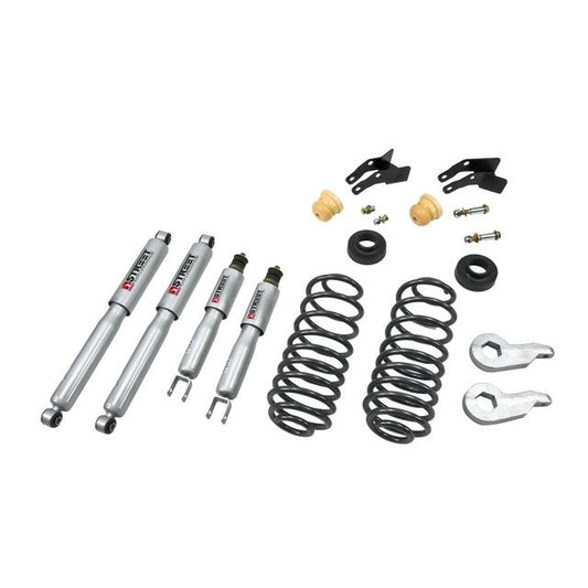BELLTECH 757SP LOWERING KITS Front And Rear Complete Kit W/ Street Performance Shocks 2000-2006 Chevrolet Tahoe/Suburban/Avalanche/Yukon (2WD/4WD) 1 in. or 2 in. F/2 in. or 3 in. R drop W/ Street Performance Shocks