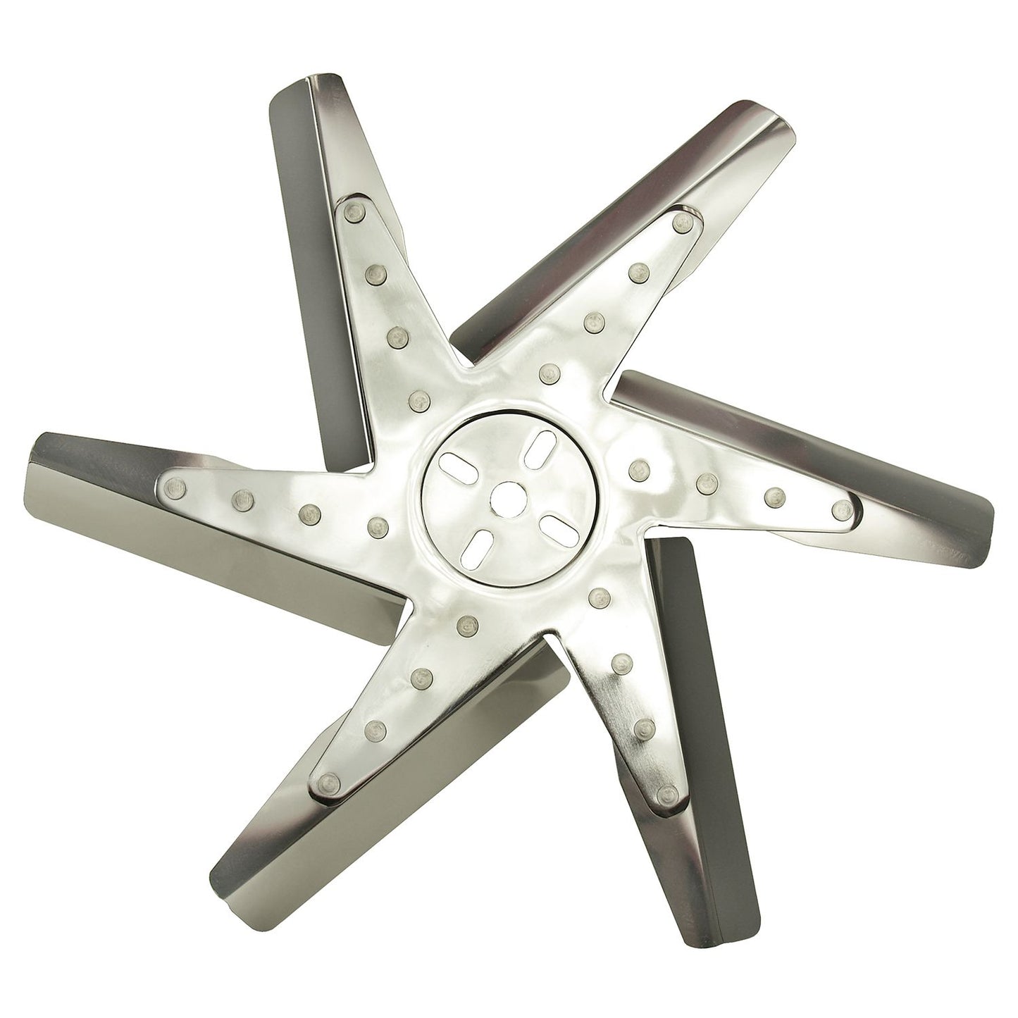 Derale 17" High Performance Stainless Steel Standard Rotation Flex Fan, Chrome Hub 19217