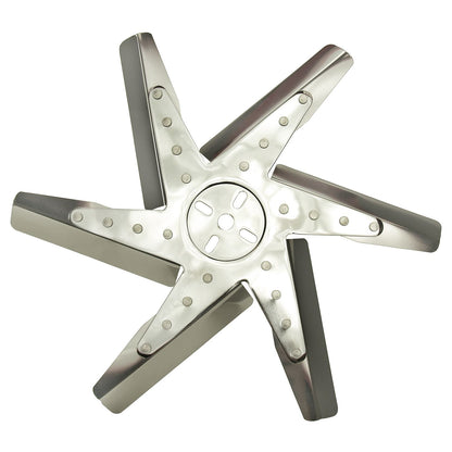 Derale 17" High Performance Stainless Steel Standard Rotation Flex Fan, Chrome Hub 19217