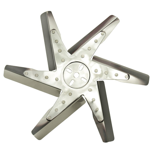 Derale 17" High Performance Stainless Steel Standard Rotation Flex Fan, Chrome Hub 19217
