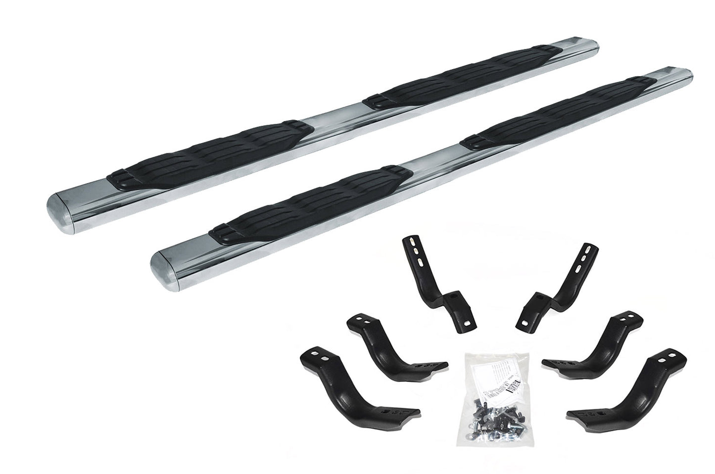 Go Rhino 105442987PS 5" 1000 Series SideSteps With Mounting Bracket Kit Polished Stainless Steel