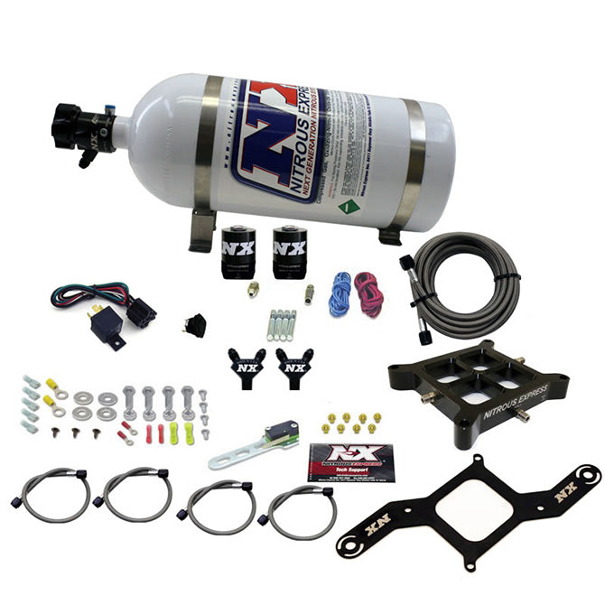 Nitrous Express 4150 BILLET CROSSBAR STAGE 6 (50-100-150-200-250-300HP) WITH 10LB BOTTLE. NX-60042-10