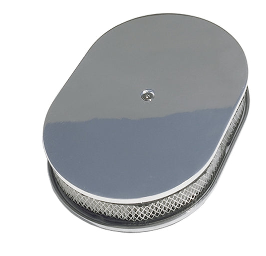 Trans-Dapt Performance Oval Air Cleaner Set Plain; 8-3/8 In. Width 12 In. Length- Aluminum 6022