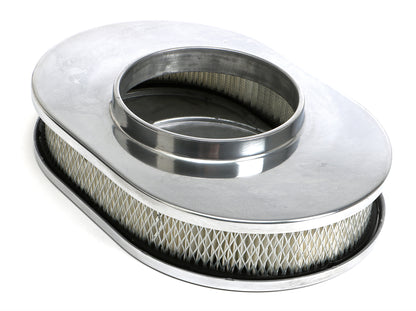 Trans-Dapt Performance Oval Air Cleaner Set Flame (Ball-Milling); 8-3/8 In. Width 12 In. Length- Aluminum 6024