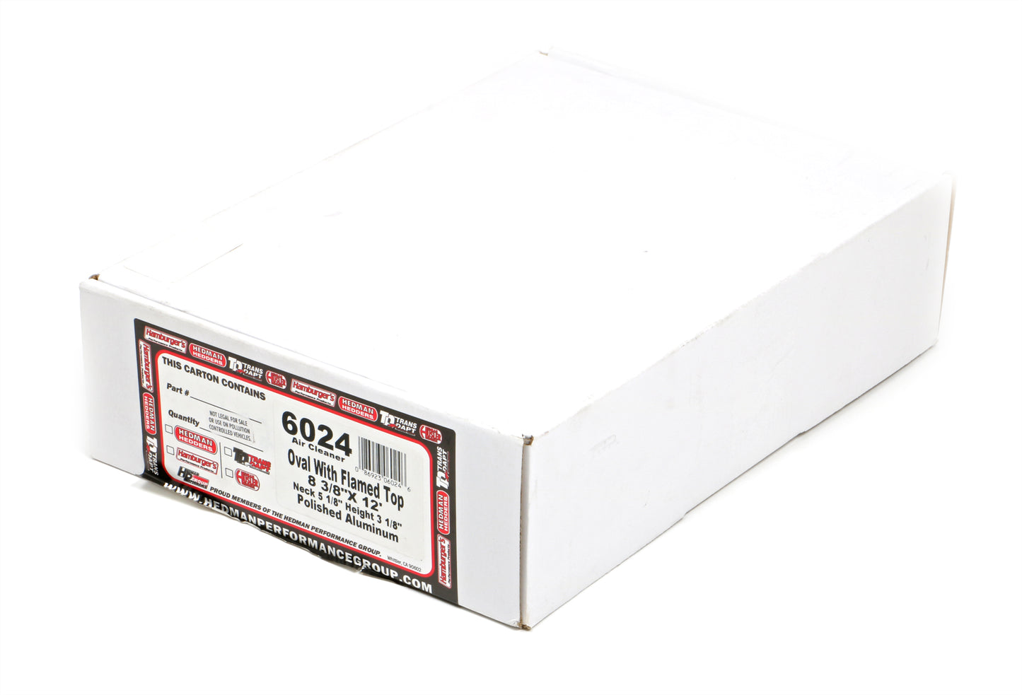 Trans-Dapt Performance Oval Air Cleaner Set Flame (Ball-Milling); 8-3/8 In. Width 12 In. Length- Aluminum 6024