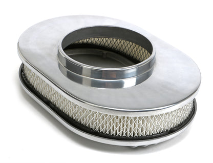 Trans-Dapt Performance Finned Aluminum Oval Air Cleaner Set; 2 In. Tall 12 In. Long 8-3/8 In. Wide 5-1/8 In. Neck 6026