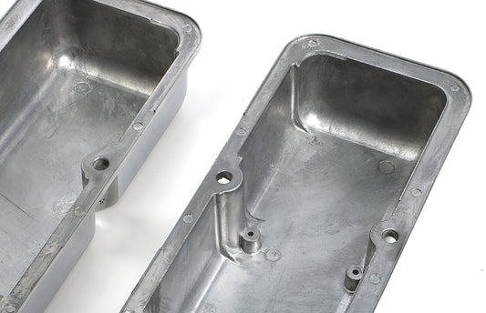 Trans-Dapt Performance Polished Aluminum Valve Covers; 58-86 Sb Chevy; Short; Plain 6031