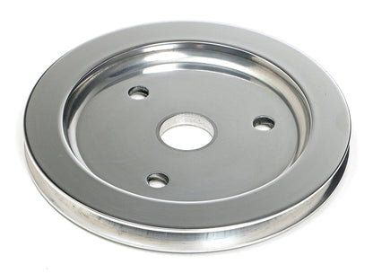 Trans-Dapt Performance Crankshaft Pulley; 1 Groove; 1955-1968 Chevrolet 283-350; Short Water Pump- Polished Aluminum 6052