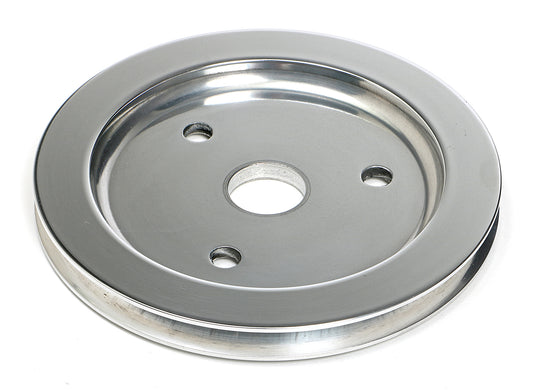 Trans-Dapt Performance Crankshaft Pulley; 1 Groove; 1955-1968 Chevrolet 283-350; Short Water Pump- Polished Aluminum 6052