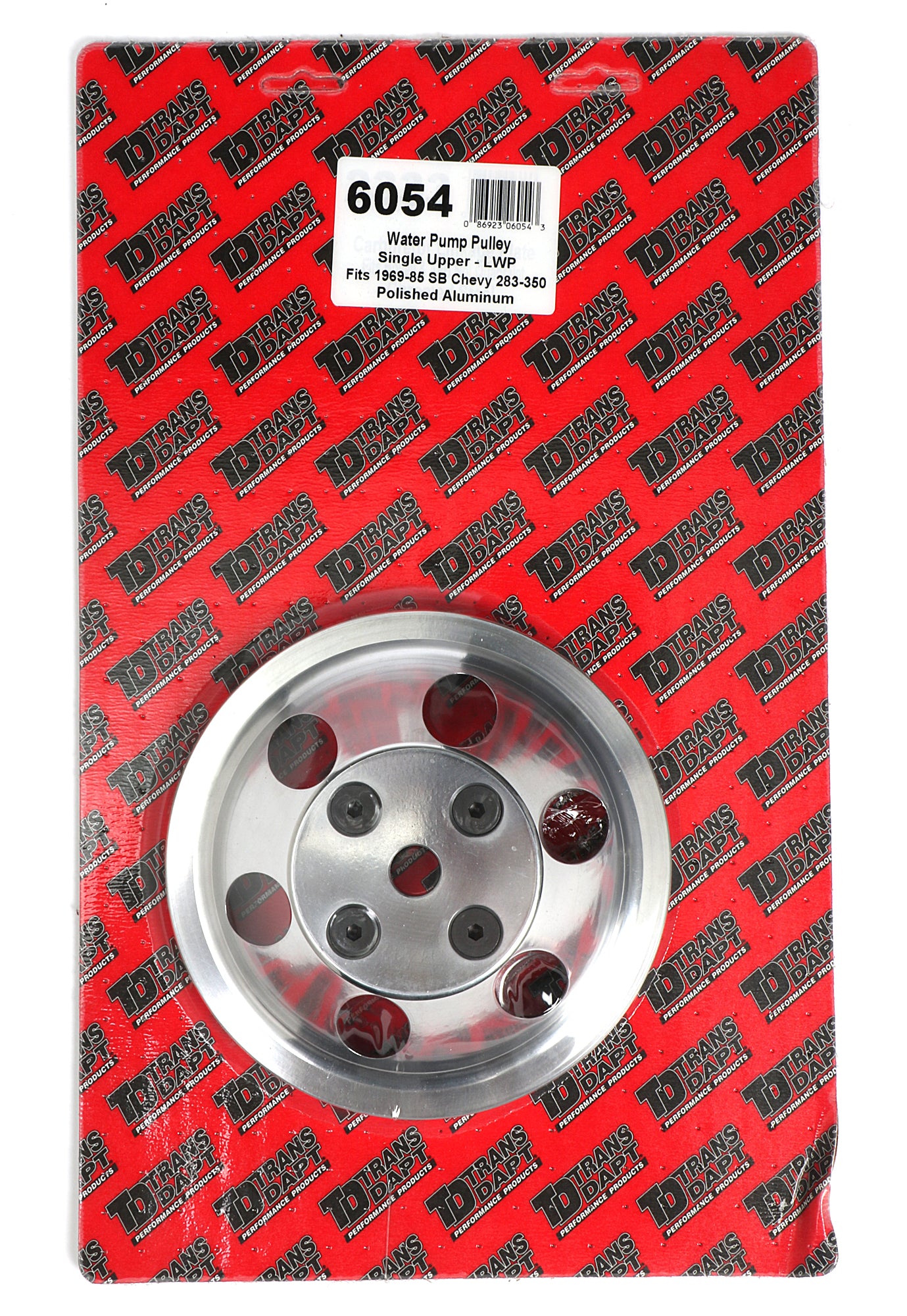Trans-Dapt Performance Water Pump Pulley; 1 Groove; 1969-1985 Chevrolet 283-350; Long Water Pump- Polished Aluminum 6054