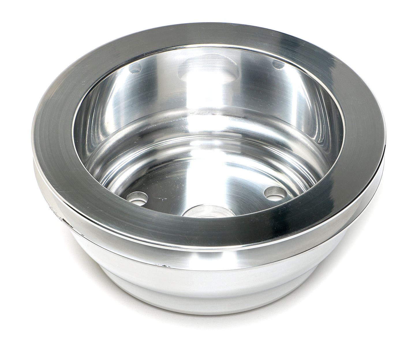 Trans-Dapt Performance Crankshaft Pulley; 1 Groove; 1969-1985 Chevrolet 283-350; Long Water Pump- Polished Aluminum 6056