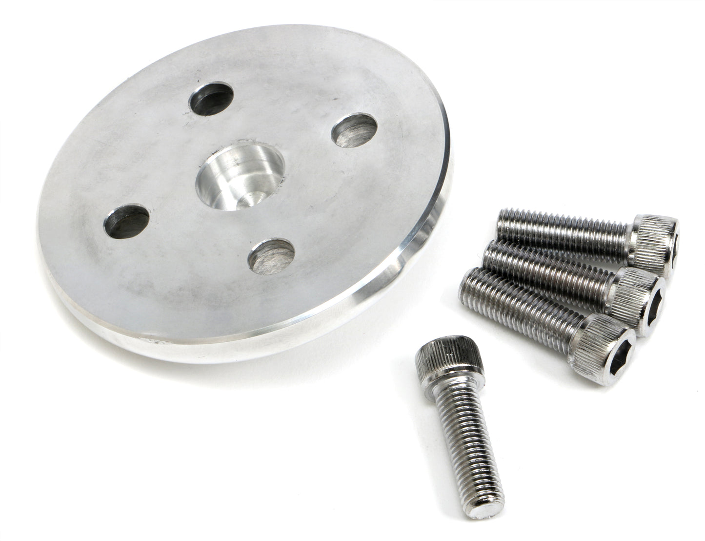 Trans-Dapt Performance Water Pump Pulley Nose; Groove; 1955-1968 Chevrolet 283-350; Short Water Pump- Polished Aluminum 6060