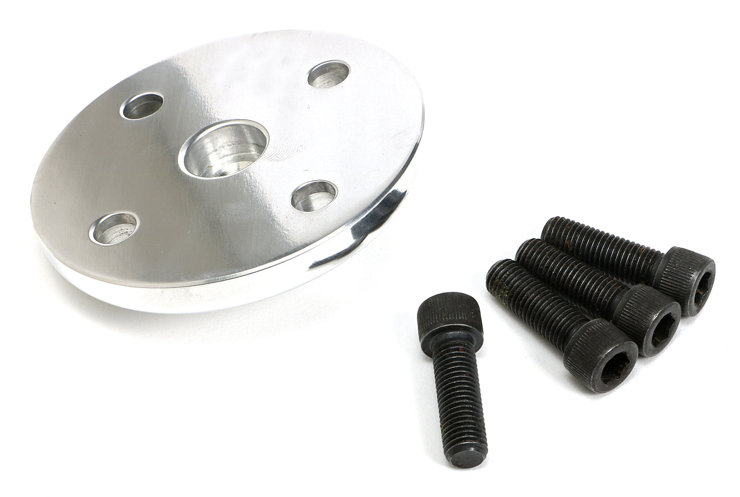 Trans-Dapt Performance Water Pump Pulley Nose; Groove; 1969-1985 Chevrolet 283-350; Long Water Pump- Polished Aluminum 6061