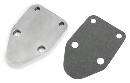 Trans-Dapt Performance Fuel Pump Block-Off Plate; Sb Chevy 283-400; Pinstripes (Ball-Milled)- Aluminum 6064