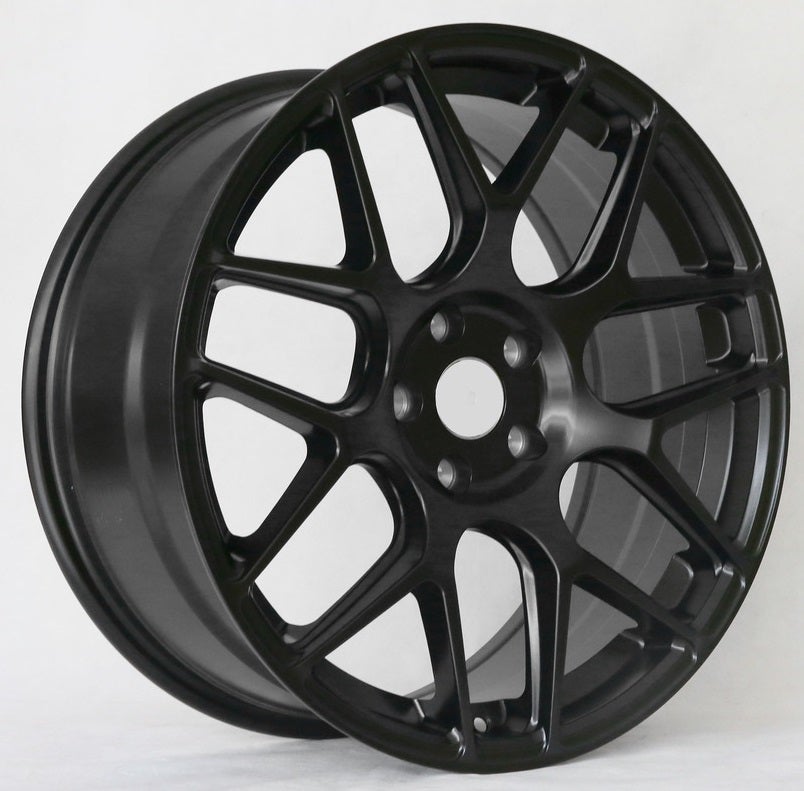 19" X 8.5/9.5" Staggered Aluminum Satin Black Wheels Set - Dynamic Performance - T606-SB-19x8.5/9.5-5x112-35/38-66.56