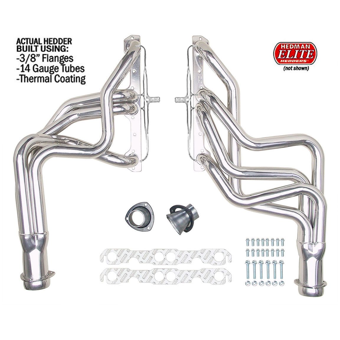 Hedman Hedders ELITE HEADERS FOR VARIOUS 1964-93 CHEVY PASSENGER CARS WITH 283-400- ELITE MATTE SILVER FINISH 61298