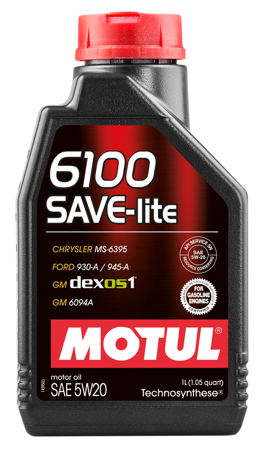 Motul 6100 SAVE-LITE 5W20 - 1L - Technosynthese Oil 108009