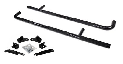 Go Rhino 61090B 6000 Side Steps With Mounting Bracket Kit 1Piece WheeltoWheel Black Powdercoat