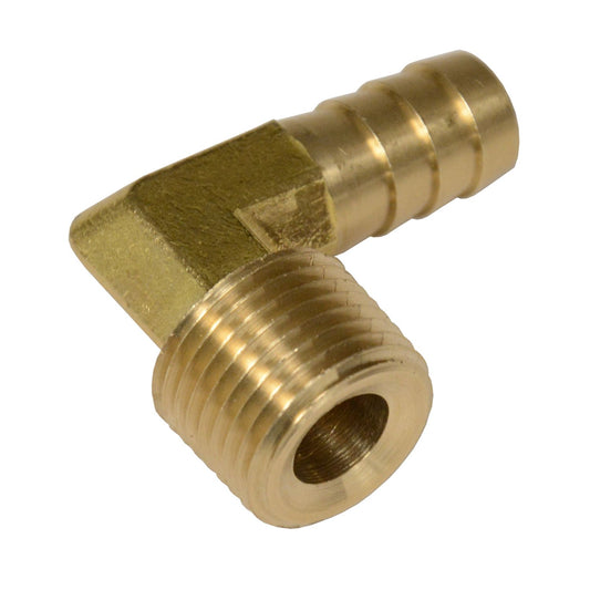Derale 1/2" NPT Male x 1/2" Barb 90 Degree Hose Fitting, Each 98244