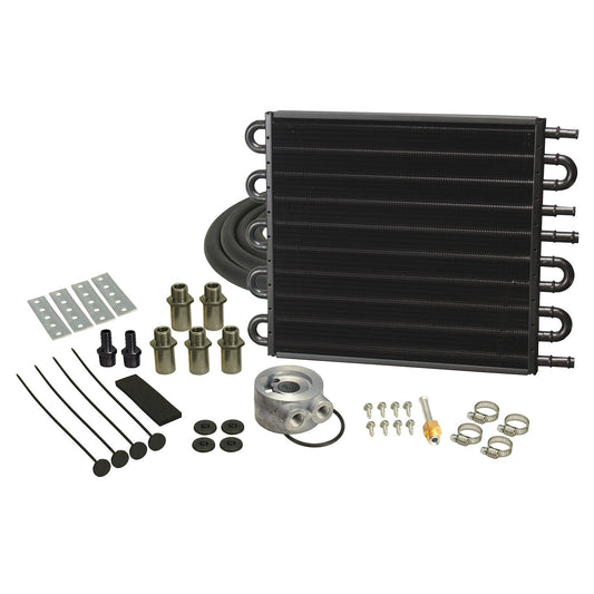 Derale 4 & 6 Pass Dual Circuit Tube&Fin Cooler, 11/32" & 1/2" Barb 15902