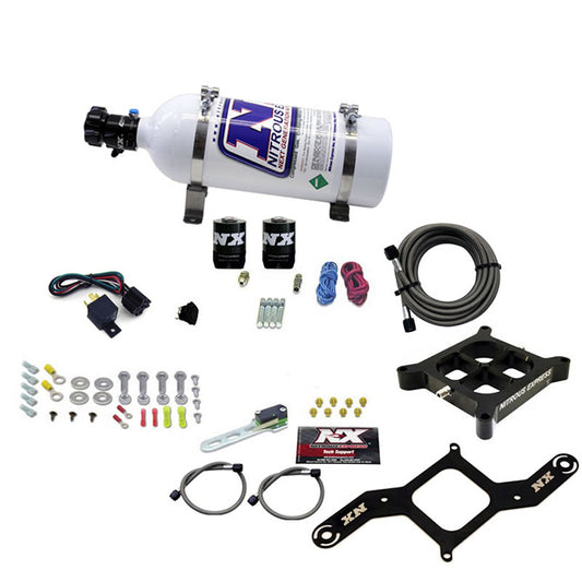 Nitrous Express 4150 SINGLE ENTRY BILLET CROSSBAR PLATE SYSTEM (50-300HP) W/ 5lb BOTTLE NX-63040-05