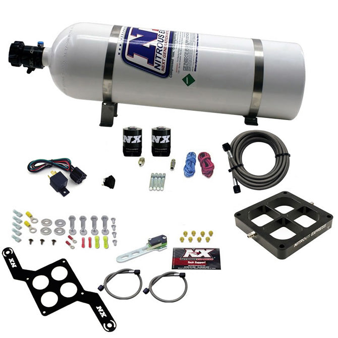 Nitrous Express DOMINATOR SINGLE ENTRY BILLET CROSSBAR STAGE 6 (50-300HP) W/ 15LB BOTTLE NX-63070-15