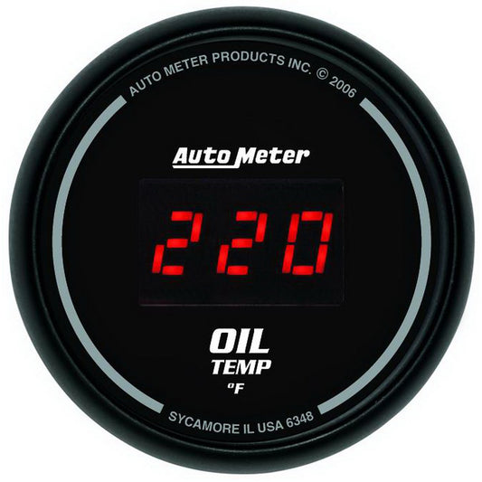 AutoMeter 2-1/16 in. OIL TEMPERATURE 0-340 Fahrenheit SPORT-COMP DIGITAL 6348