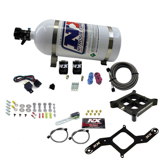 Nitrous Express 4150 SINGLE ENTRY CROSSBAR PLATE SYSTEM PRO POWER(100-500HP) W/10LB BOTTLE NX-63540-10