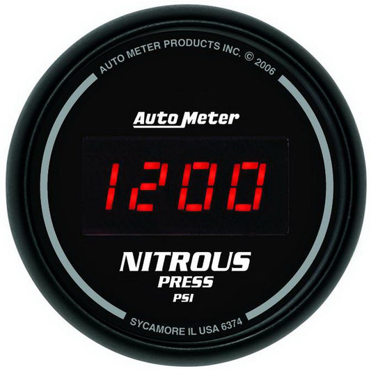 AutoMeter 2-1/16 in. NITROUS PRESSURE 0-1600 PSI SPORT-COMP DIGITAL 6374