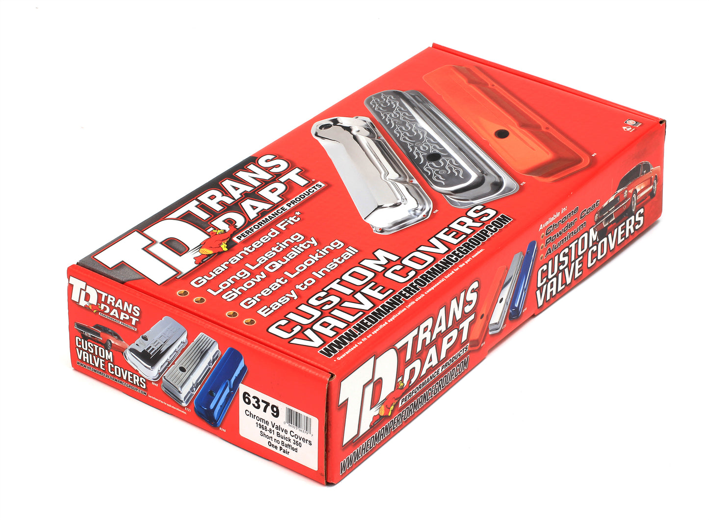 Trans-Dapt Performance Valve Covers Buick 350 1968-81 Chrome 6379