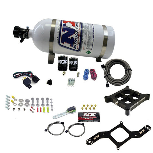 Nitrous Express 4150 SINGLE ENTRY CROSSBAR PLATE SYSTEM RNC (250-750HP) W/10LB BOTTLE NX-63840-10