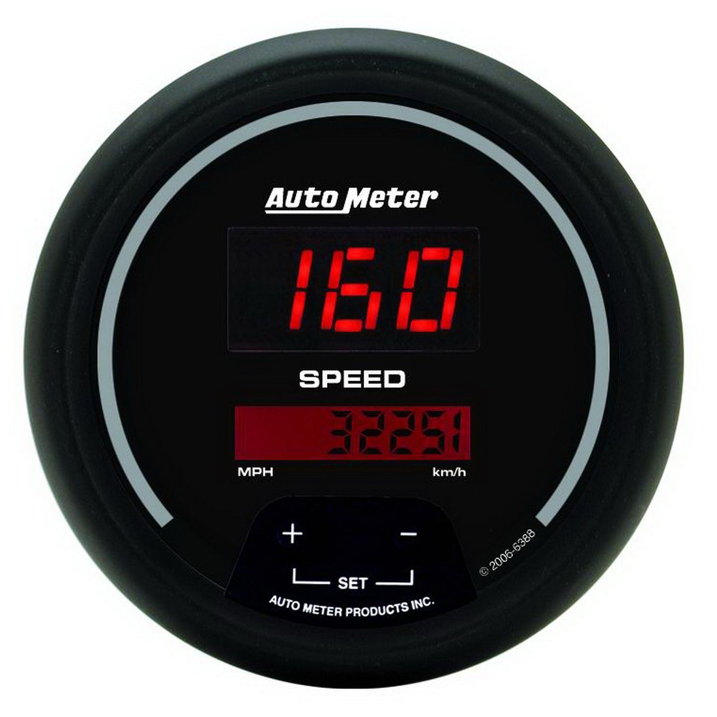 AutoMeter 3-3/8 in. SPEEDOMETER 260 MPH / 260 KM/H SPORT-COMP DIGITAL 6388