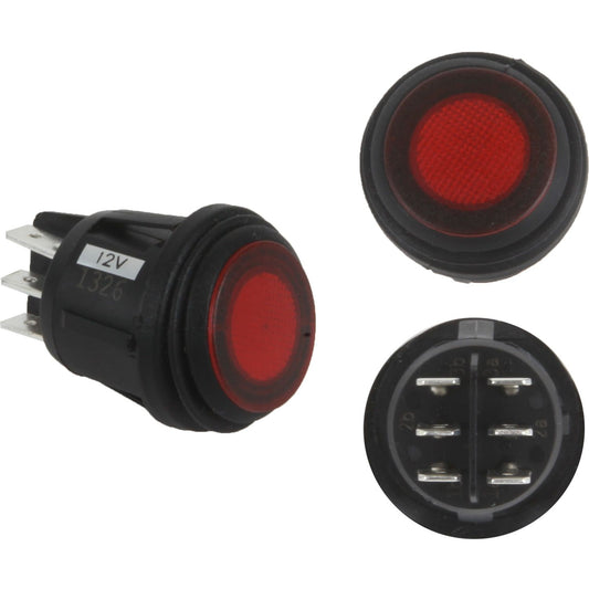 RIGID Industries 3 Position Rocker Switch (On/Off/Backlight) Red Single 40181