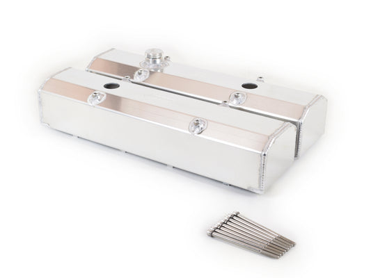 Canton 65-201 Valve Covers Small Block Chevy Fab Aluminum With Fill & PCV Ports