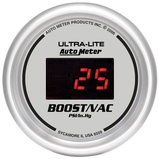 AutoMeter 2-1/16 in. BOOST/VACUUM 5-100 PSI ULTRA-LITE DIGITAL 6559