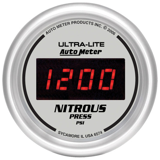 AutoMeter 2-1/16 in. NITROUS PRESSURE 0-1600 PSI ULTRA-LITE DIGITAL 6574