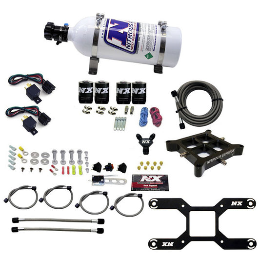 Nitrous Express 4150 DUAL STAGE BILLET CROSSBAR (50-300 & 100-500HP) WITH 5LB BOTTLE. NX-66042-05