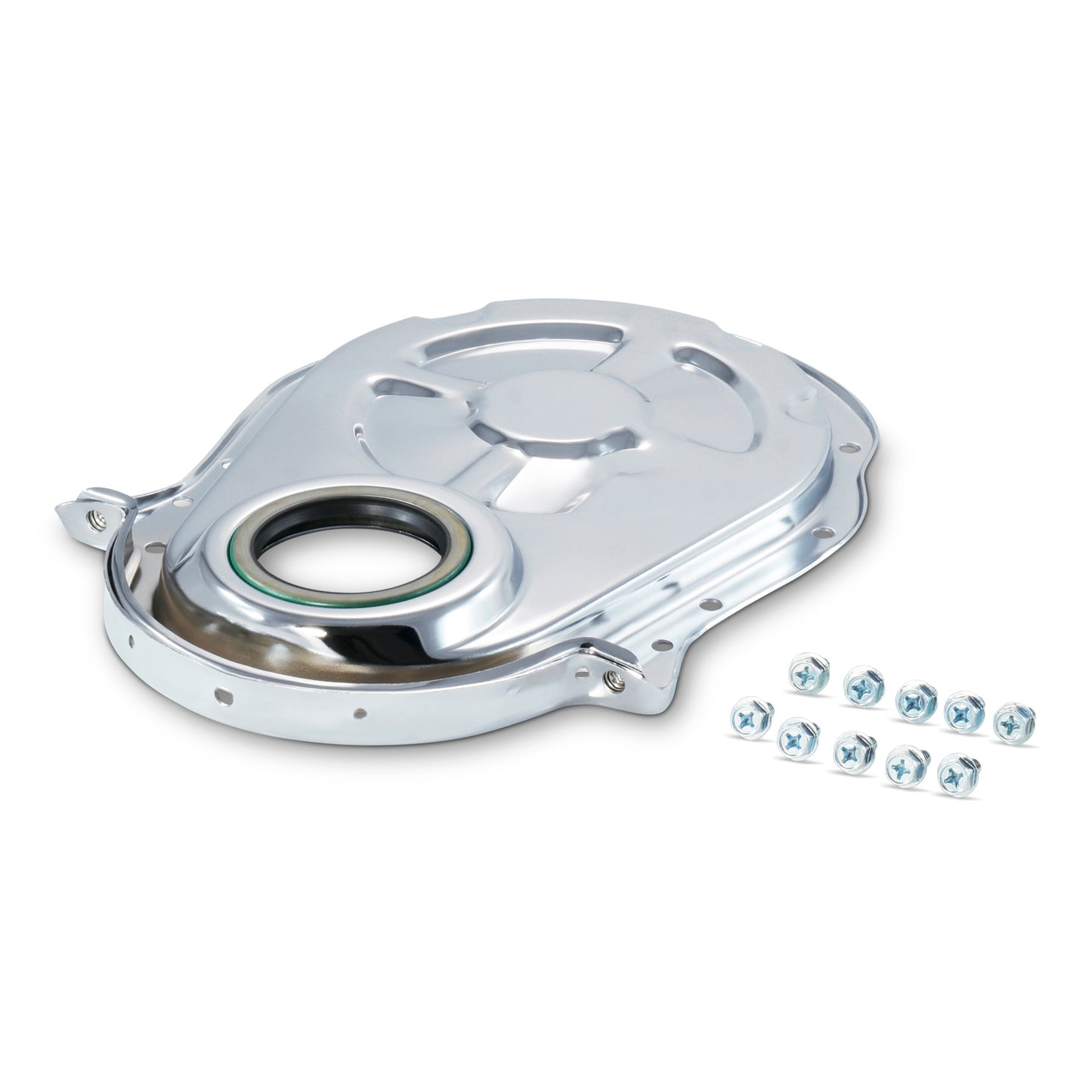 Proform Engine Timing Chain Cover; Chrome; Steel; Fit BB Chevy; Crankshaft Seal Included 66153