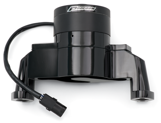 Proform Electric Engine Water Pump; Aluminum; Black Powder Coat; Fits SB Chevy Engines 66225BK