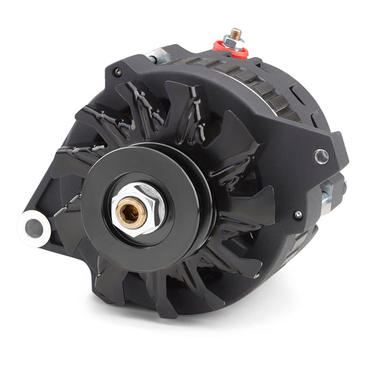 Proform CS130 Alternator; 160 AMP; 1-Wire; V-belt Pulley; Black Crinkle; 100% New 66430.16BK