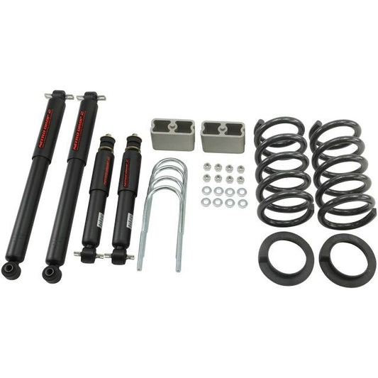 BELLTECH 627ND LOWERING KITS Front And Rear Complete Kit W/ Nitro Drop 2 Shocks 1998-2003 Chevrolet Blazer/Jimmy 6 cyl. (except Extreme) 2 in. or 3 in. F/3 in. R drop W/ Nitro Drop II Shocks