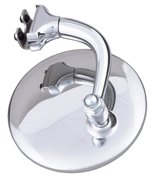 Trans-Dapt Performance Round Peep Mirror; 4 In. Diameter; Clamp-On Style; Driver Or Passenger Side Use- Stainless Steel 6652