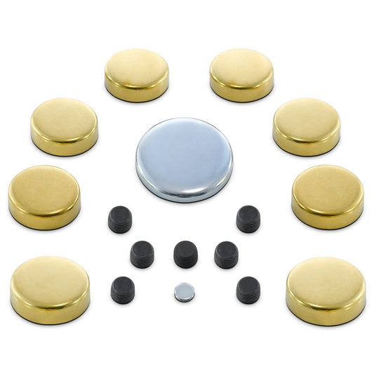 Proform Brass Freeze Plug Kit; For Big Block Chevy 396-454 Engines; All Sizes Included 66552