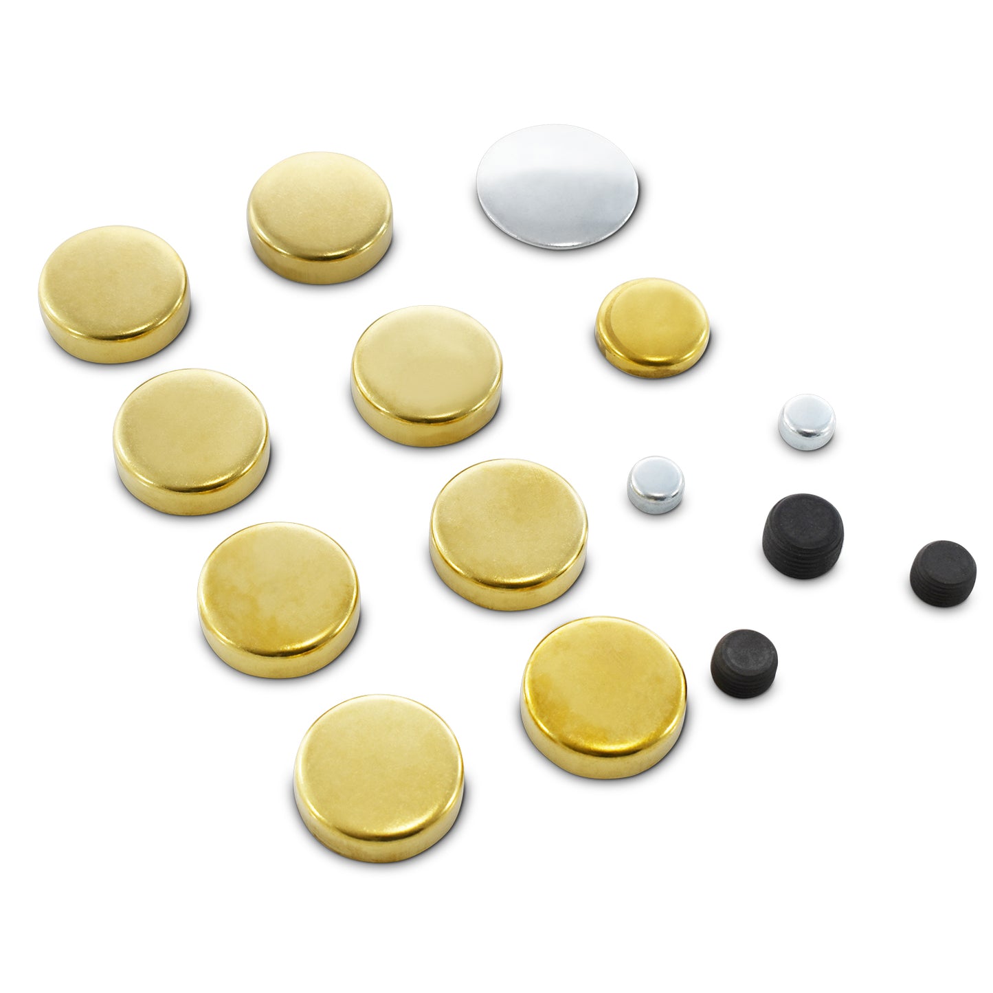 Proform Brass Freeze Plug Kit; For Chrysler 318-360 Engines; All Sizes Needed Included 66557