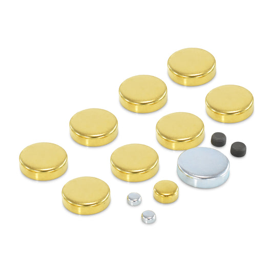 Proform Brass Freeze Plug Kit; For Pontiac V8 Engines; All Sizes Needed Included 66560