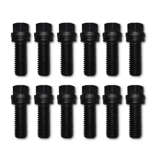 Proform Wedge-Locking Header Bolts; Hex Head; 3/8 dia. X 1in Black Oxide ; 12 Pcs 66753