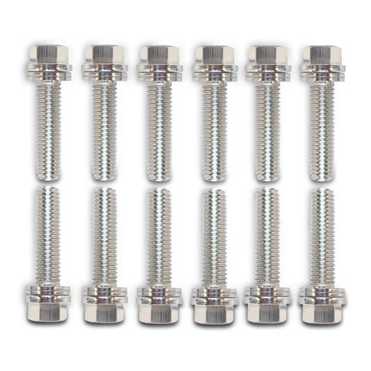 Proform Wedge-Locking Header Bolts; Hex Head; M8 X .984in; Chevy LS; Nickel Plt; 12 Pcs 66754